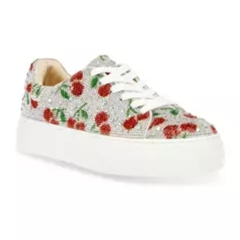 Betsey Johnson Red and Green Platform Sneakers